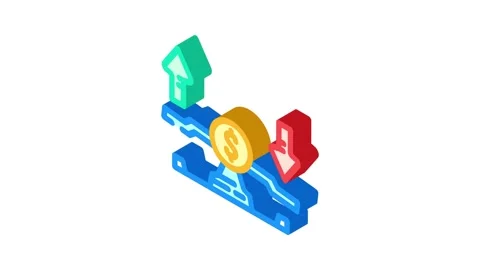 Variable expenses budget planning isometric icon animation Stock Footage 327278253