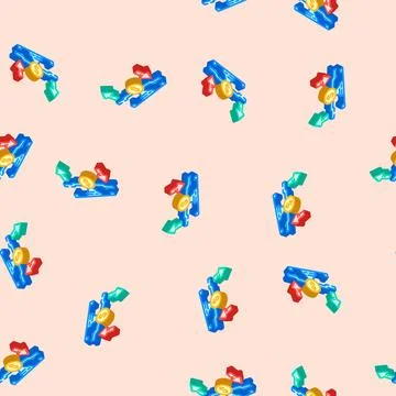 Variable expenses budget planning isometric icon seamless pattern Stock Illustration