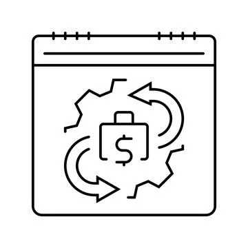 Variable expenses budget planning line icon vector illustration Stock Illustration