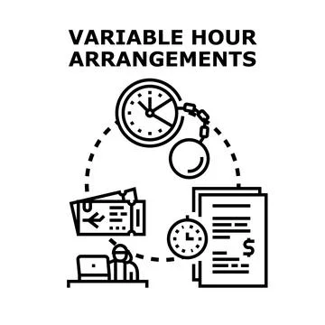 Variable hour arrangements for personal and work life Stock Illustration