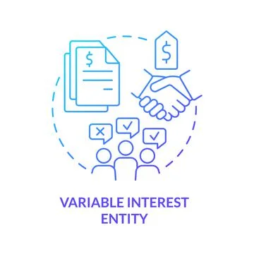 Variable interest entity blue gradient concept icon Stock Illustration