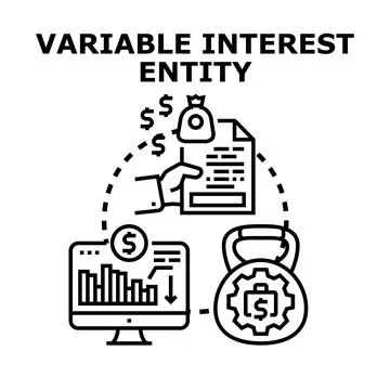 Variable interest entity concept explaining business risks Stock Illustration