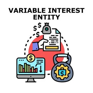 Variable interest entity concept explaining business risks Stock Illustration