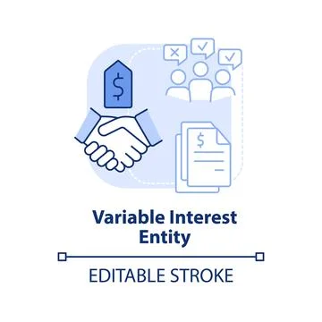 Variable interest entity light blue concept icon Stock Illustration
