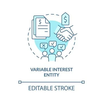 Variable interest entity turquoise concept icon Stock Illustration