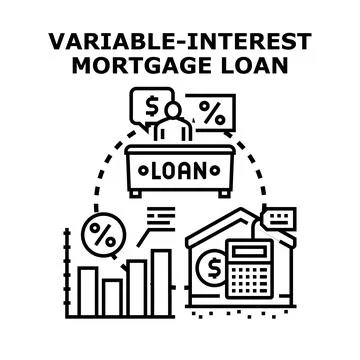 Variable interest mortgage loan concept representing financial fluctuations Ilustração Stock