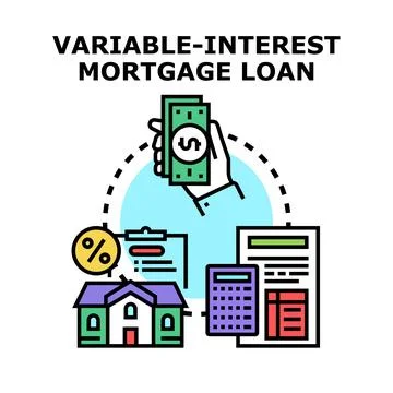 Variable interest mortgage loan concept vector illustration イラスト素材