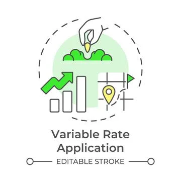 Variable rate application multi color concept icon Stock Illustration