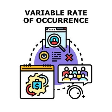 Variable rate of occurrence concept for business analysis Stock Illustration