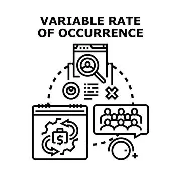 Variable rate of occurrence concept for business analysis Stock Illustration