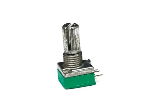 Variable resistor close up, isolate on a white background Stock Photos