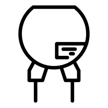 Variable resistor icon, outline style Stock Illustration