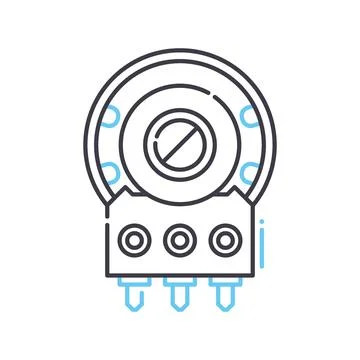 Variable resistor line icon, outline symbol, vector illustration, concept sign Stock Illustration