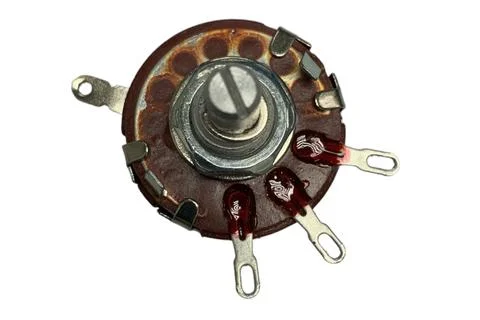 The variable resistor potentiometer isolated on white background. Stock Photos