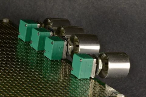 Variable resistors (potentiometers) in audio amplifiers act as volume, balanc Stock-Fotos