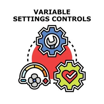 Variable settings controls adjusting system parameters Stock Illustration