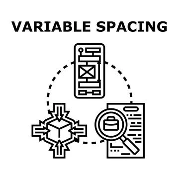 Variable spacing concept for content adaptation and layout design Stock Illustration