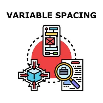Variable spacing concept for content adaptation and layout design Stock Illustration