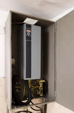 Variable speed drive inverter converter, unit for voltage stabilization Stock Photos