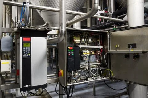 Variable speed drive inverter converter, unit for voltage stabilization Stock Photos