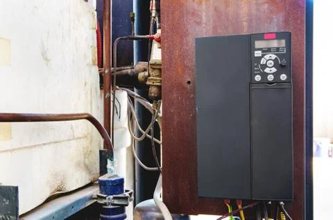 Variable speed drive inverter converter, unit for voltage stabilization 스톡 사진