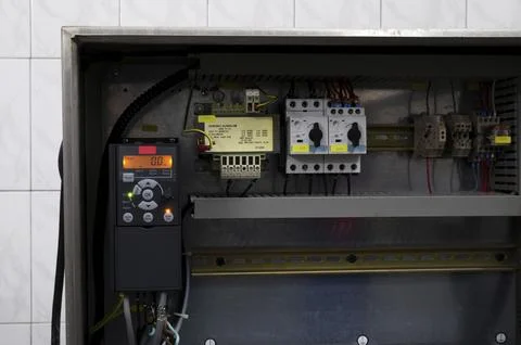 Variable speed drive inverter converter, unit for voltage stabilization in the Stock Photos