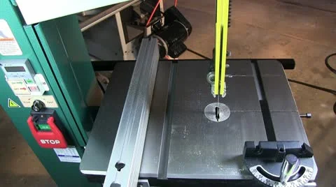 Variable speed wood/metal bandsaw. Stock Footage 10794814