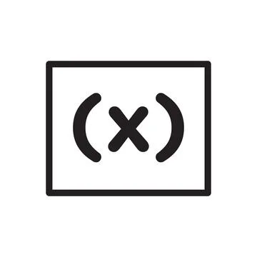 Variable symbol icon Black line art vector logo Stock Illustration