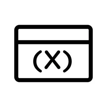 Variable symbol icon linear logo mark in black and white 스톡 일러스트