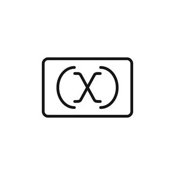 Variable symbol icon outline collection in black and on white background Stock Illustration