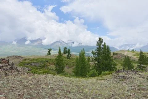 Variable weather high in the mountains. Beautiful wallpaper of nature. Stock-Fotos