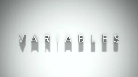 Variables 3D title animation with shadows on a white background Stock Footage 296493018