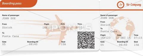 Variant of boarding pass Stock Illustration
