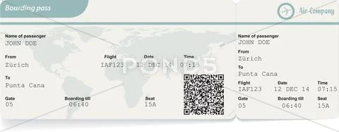 Variant of boarding pass Stock Illustration