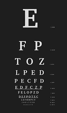 A variant of the eye check table with two white lines of underlining rows. Foto stock