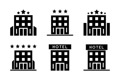 A variant of the hotel building icon, suitable for representing various typ.. Stock Illustration