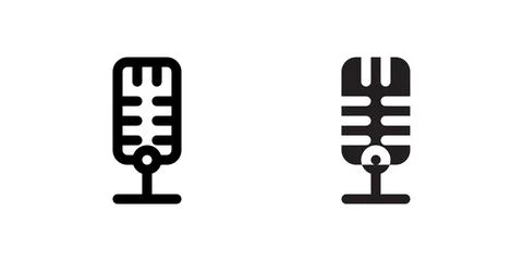 A variant of the ribbon microphone icon, suitable for specialized audio rec.. Stock Illustration