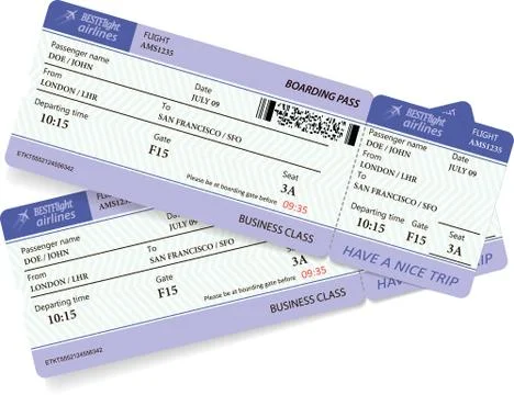 Variant of two violet boarding pass Stock-Illustration