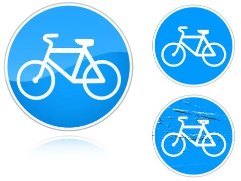 Variants a bicycle path - road sign Stock Illustration