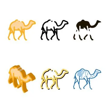 Variants camel icon vector outline Stock-Illustration