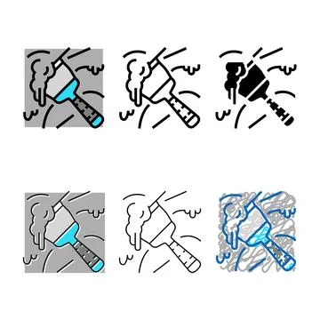 Variants cement wall plaster color icon vector Stock Illustration