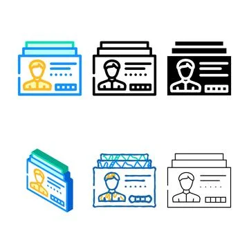 Variants client card kyc color icon vector Ilustración de archivo