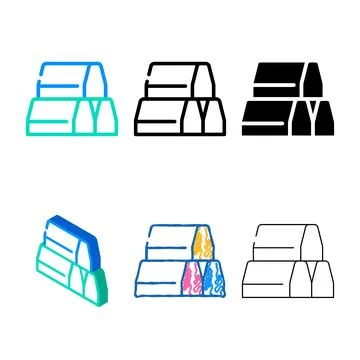 Variants curbs building material color icon vector Stock Illustration