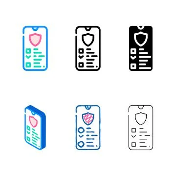 Variants data access color icon vector line Illustrazione stock