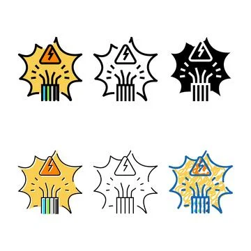 Variants emergency response electric grid color icon vector Stock Illustration