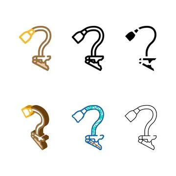 Variants flexible table lamp color icon vector Stock Illustration