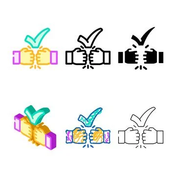 Variants folder check mark color icon vector Stock Illustration