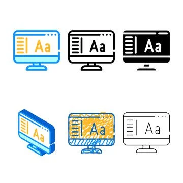 Variants fonts operating system color icon vector イラスト素材