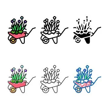 Variants garden spring color icon vector Stock Illustration