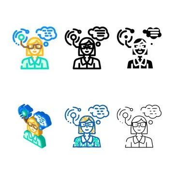Variants geek chic tech enthusiast color icon vector Stock Illustration